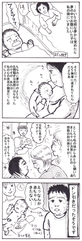 乱闘の夢と長男と赤ちゃん初対面3